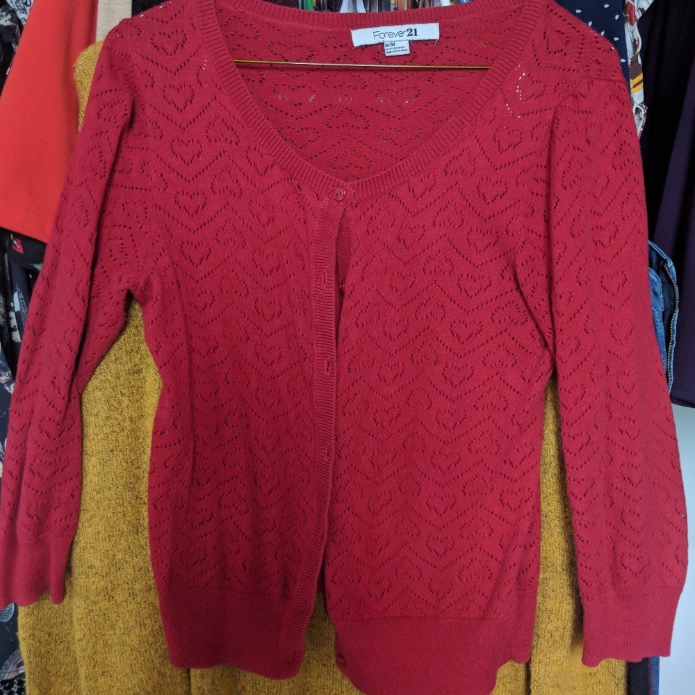 Forever 21 Heart Cardigan size Medium